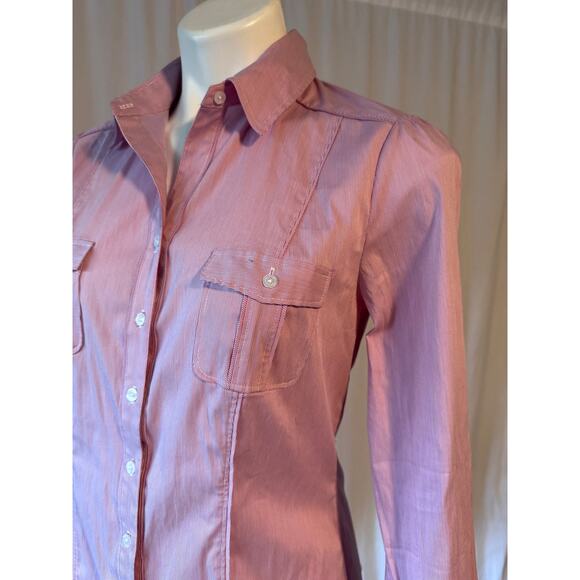 White House Black Market Striped Button Front Blouse - Picture 2 of 9